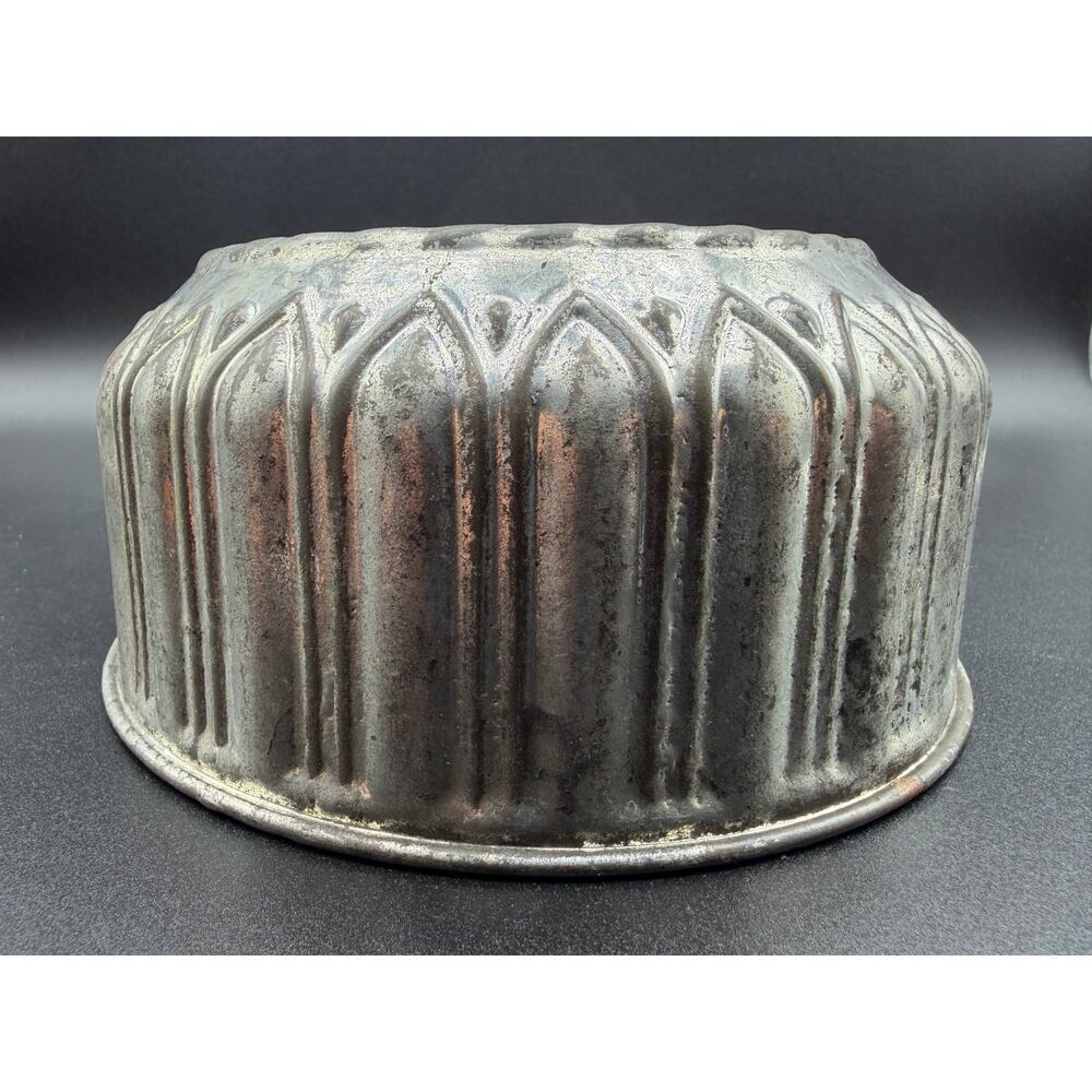 Vintage Kreamer 44 Metal Bowl Starburst Pattern Rustic Primitive Farmhouse Decor